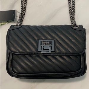NWT Badgley Mischka Quilted Black Handbag